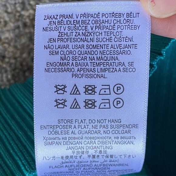 Harve Leger Ribbed Sweetheart Top M Green Long Sleeve Cropped Party Y2K $690 - Picture 10 of 12